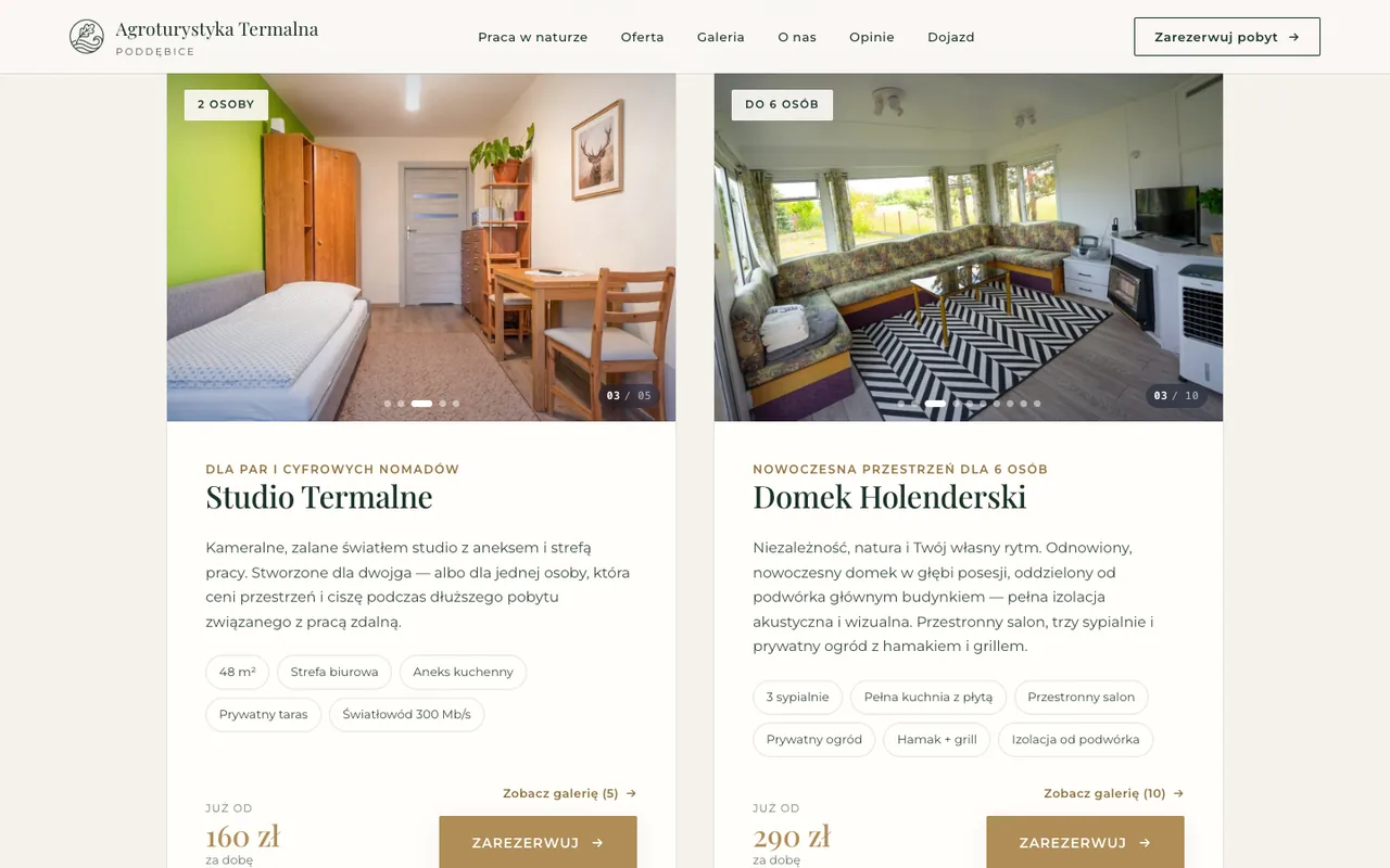 Oferta domków i noclegów w Poddębicach — Studio Termalne i Domek Holenderski