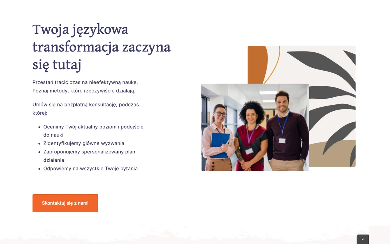 Coaching językowy Meta Holistic Academy — zapis na bezpłatną konsultację